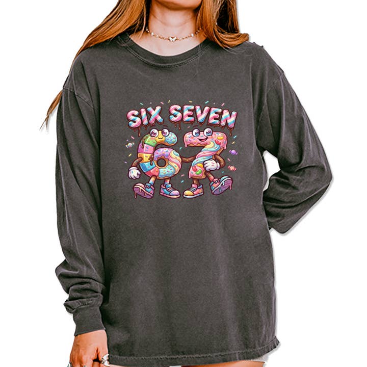 67 Candy Swirl Meme Vintage Soft Long-Sleeve T-shirt for wholesale by Expression Tees