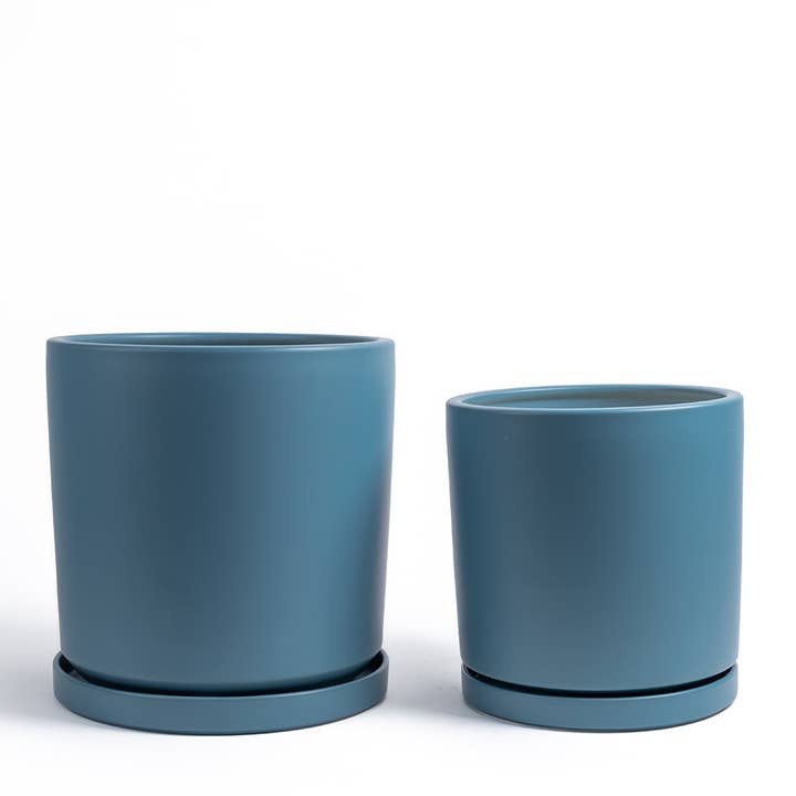 Momma Pots - Vente Pot - Pots cylindriques de 10,5 pouces (1 pièce) et 12,5 pouces (1 pièce) avec soucoupes à eau22