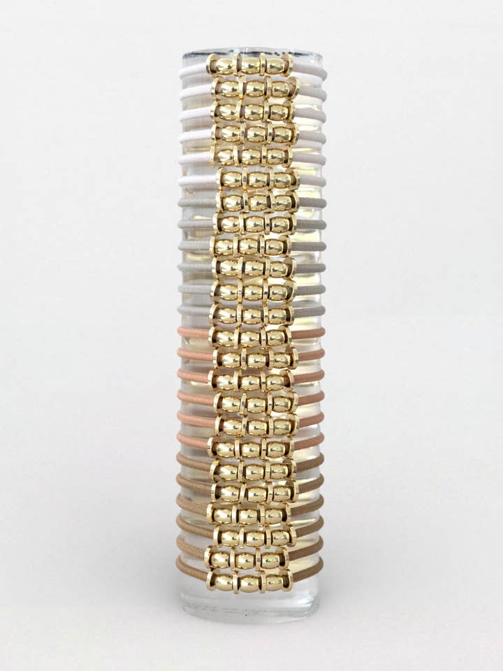 TRIO SABLE - MIX & MATCH / BRACELET / ÉLASTIQUES / PRINTEMPS / ÉTÉ / 24 pcs pour la vente par By Lilla