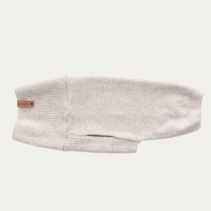 Oliver's Life & Style - Wholesale Pet Sweater - Dog - Dog sweater, plain knit, light grey0