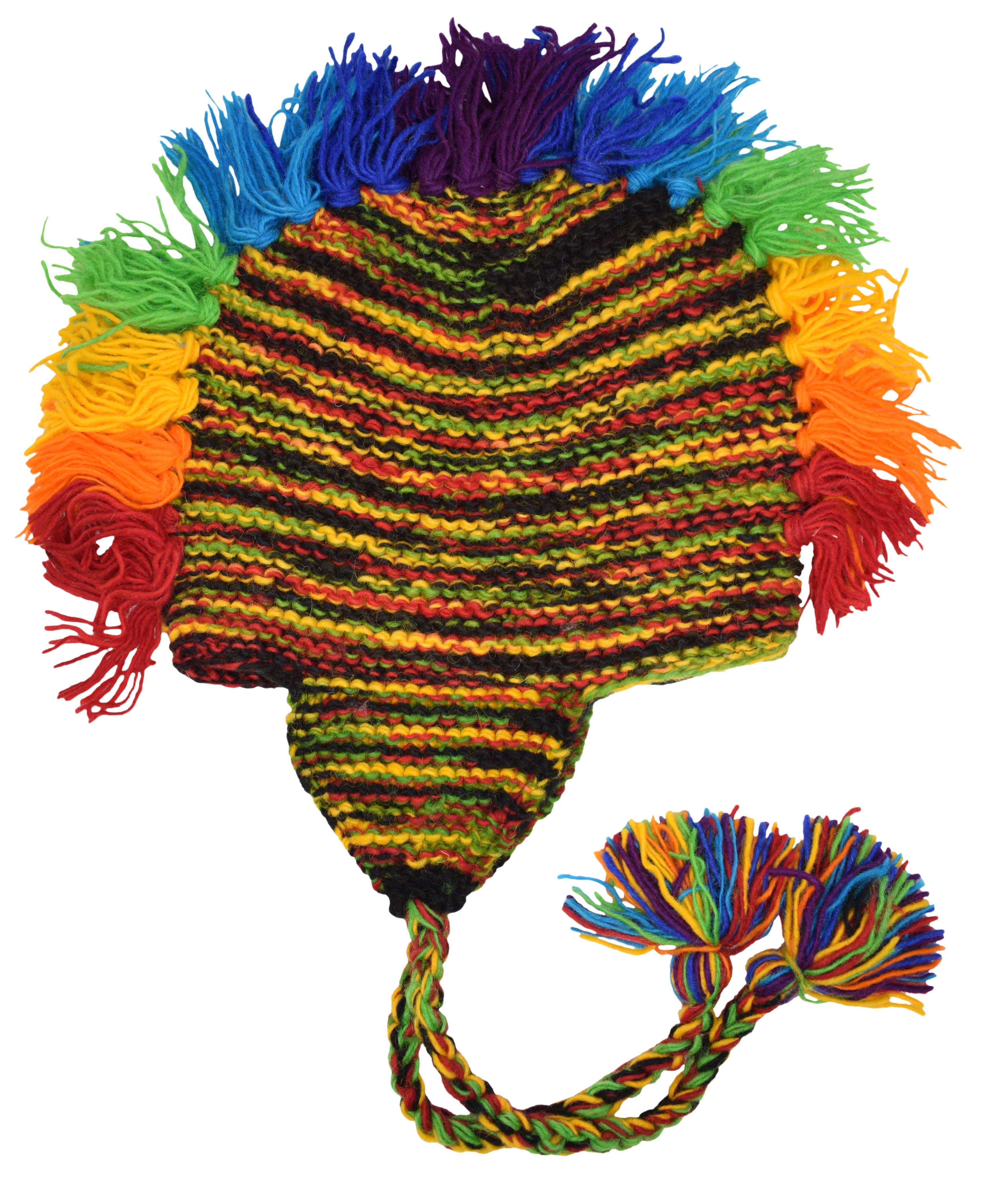 Gheri – wholesale Beanie – Unisex – Wool Mohawk Hat Rast Rainbow Fleece Lined1