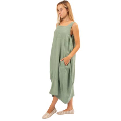 VeraMay – Engroshandel Kjole - Dame – 6381 Sage Vera May italiensk hørkjole