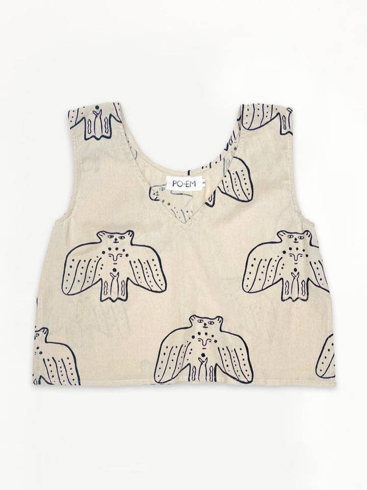 Handloom Blouse Tank Top in Relic Blockprint for wholesale by PO-EM