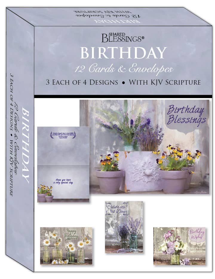 Crown Point Graphics - Wholesale Birthday Card - Religious Birthday Cards- Floral Celebration | 12 Cards1