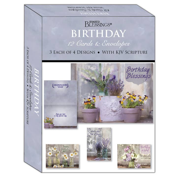 Crown Point Graphics - Wholesale Birthday Card - Religious Birthday Cards- Floral Celebration | 12 Cards1