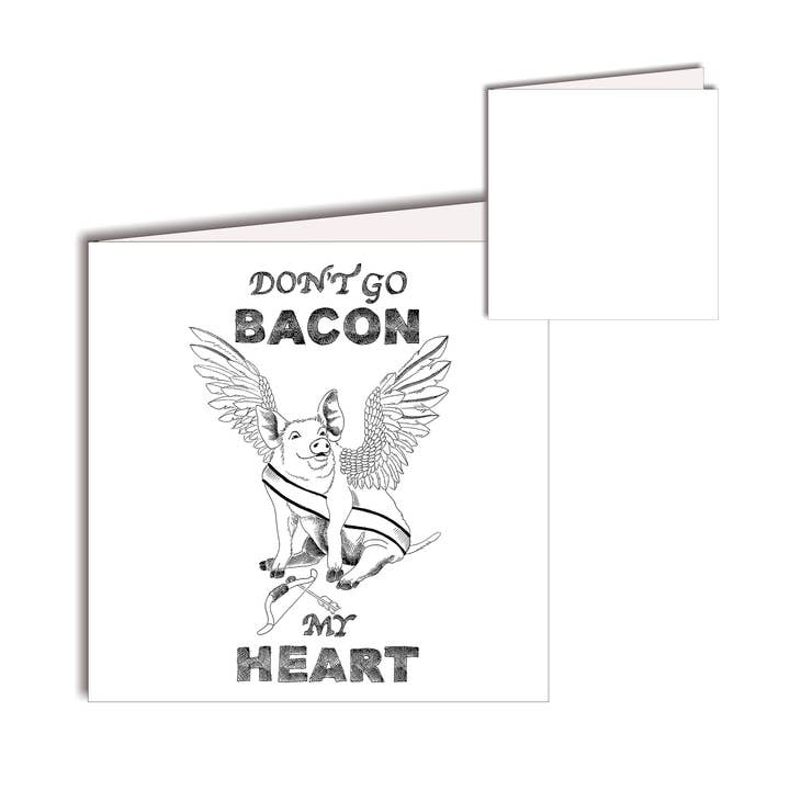 Cartão de Natal Don't Go Bacon My Heart - em branco por dentro por atacado de All4Pun