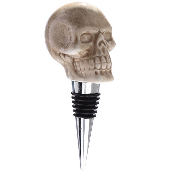 Puckator Ltd - Wholesale Wine Stopper - Ceramic Skull Bottle Stopper