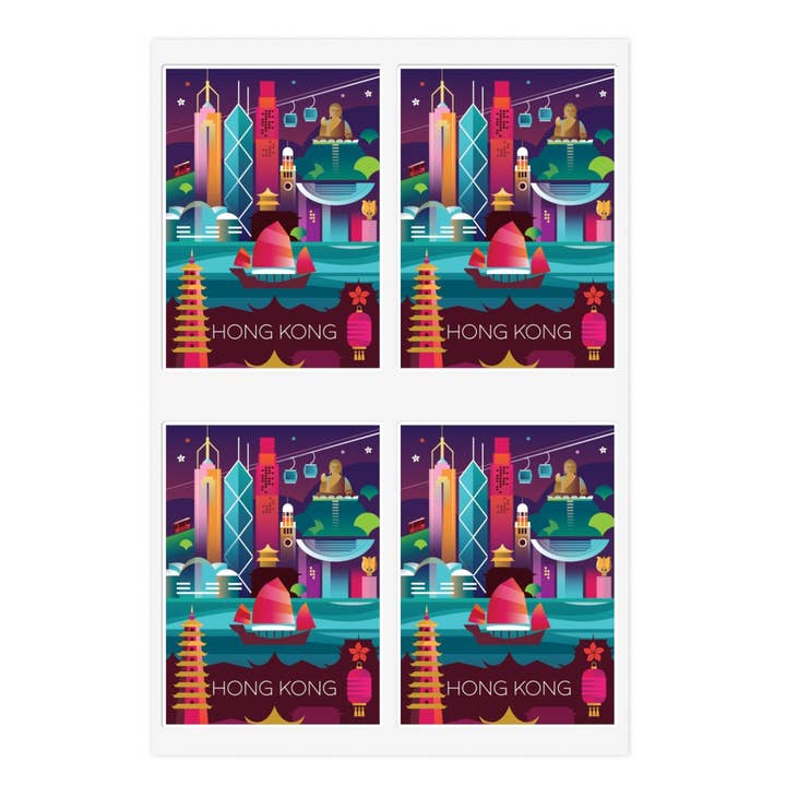 Hong Kong Sticker Sheet for wholesale by Max & Oscar