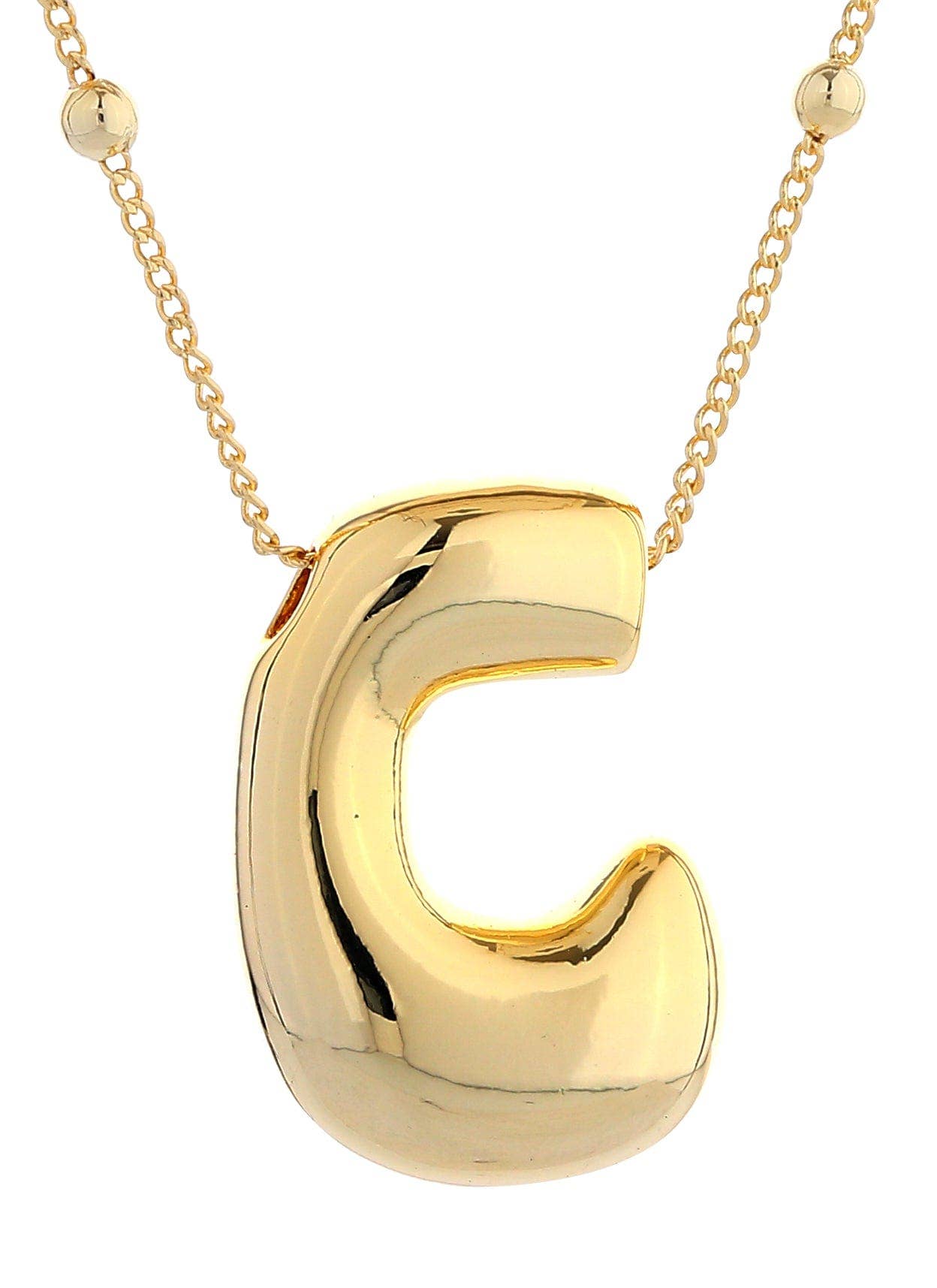 MiMi Wholesale - Wholesale Pendant/Charm Necklace - DJN330009 14K Dipped Big Bubble Letter Initial Necklace6