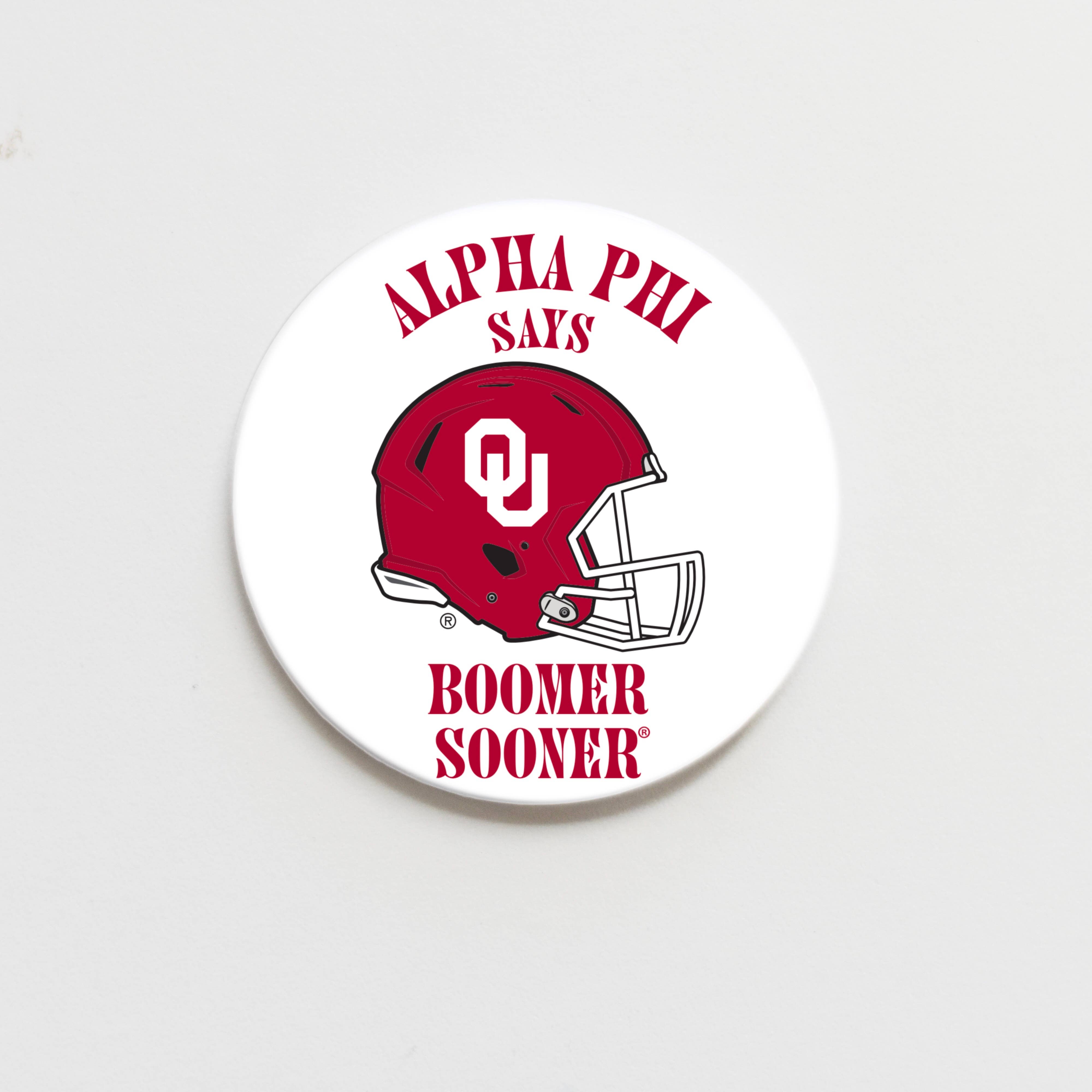 Good Vibez Collegiate - Wholesale Lapel Pin/Button - University of Oklahoma OU Alpha Phi Game Day Button2