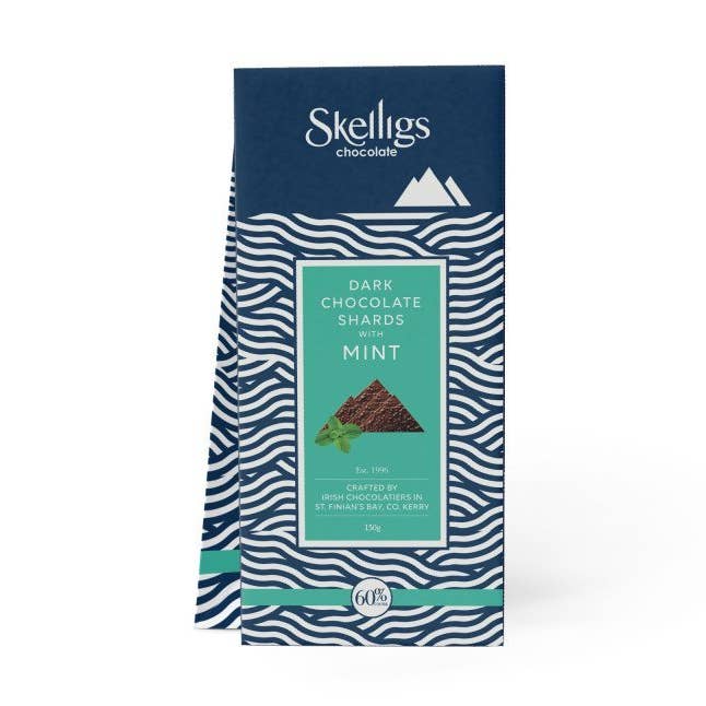 Dark Chocolate Shards and Mint for wholesale by Skelligs Chocolate