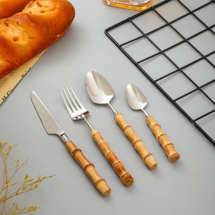 Natural Bamboo Flatware Set and other Purchase Wholesale meals to make. Free Returns & Net 60 Terms on Faire trending on Faire.