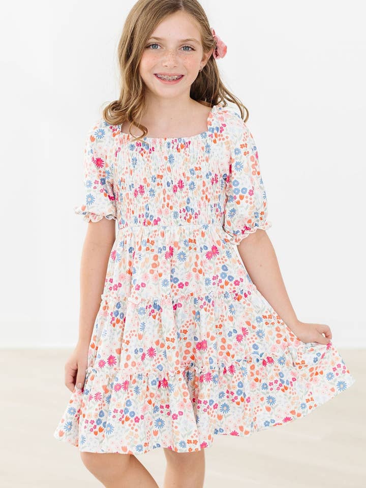 Mila & Rose - Wholesale Dress - Kids - Meadow Magic Smocked Ruffle Dress