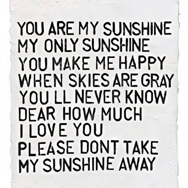 Sugarboo & Co - Wholesale Art Print - Handmade Paper Print - You Are My Sunshine - 12"x16