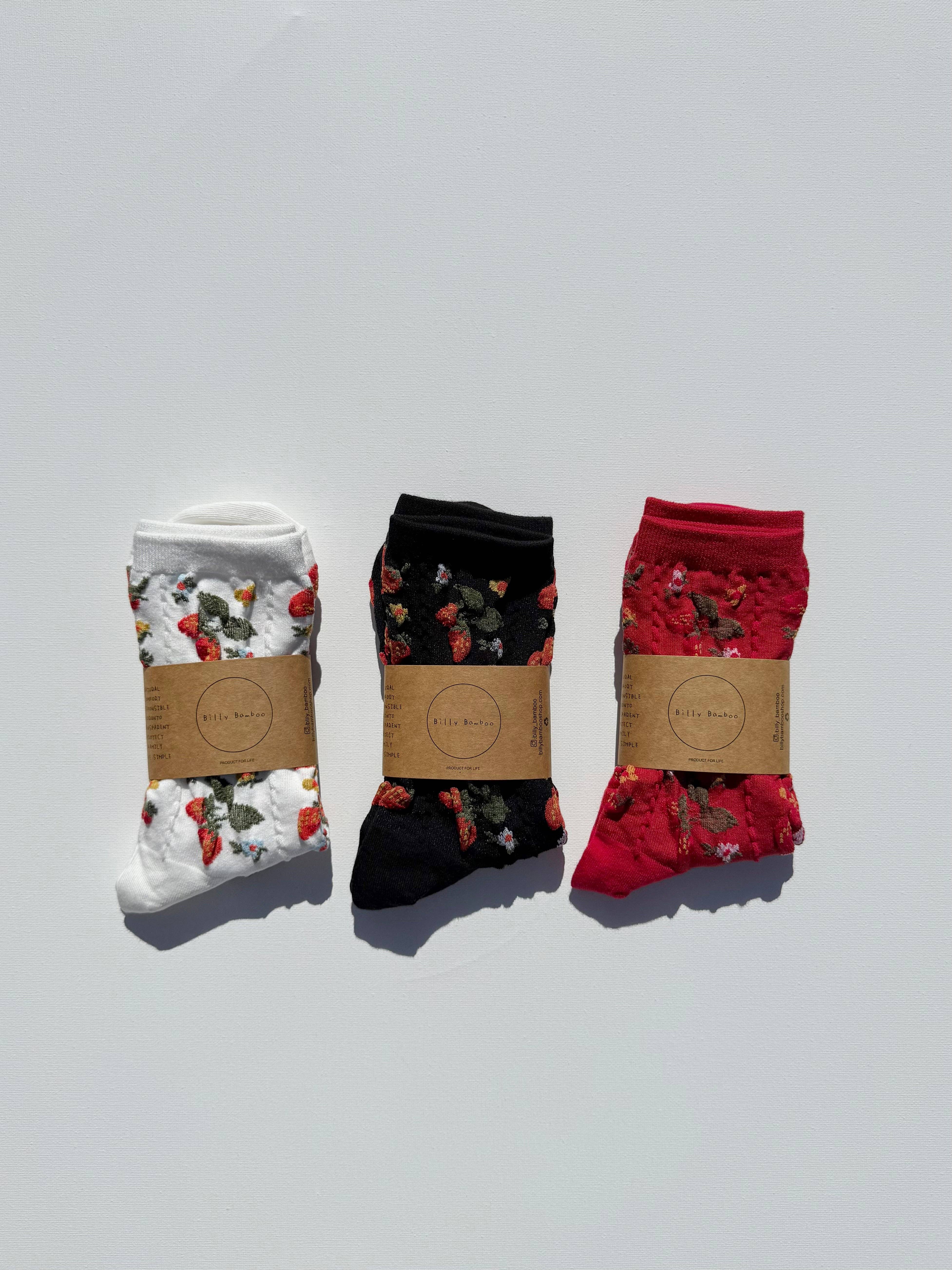Billy Bamboo - Wholesale Socks – Women's - STRAWBERRIES SOCKS20