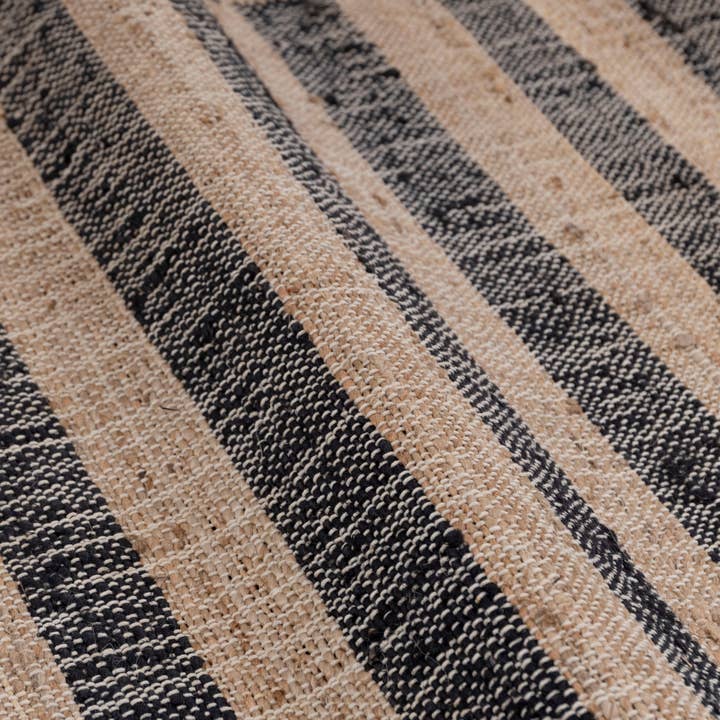 Aesthetic Homes LLC - Wholesale Area Rug - Natural Jute Black HandWoven Geometric Boho Modern Rug TN-598
