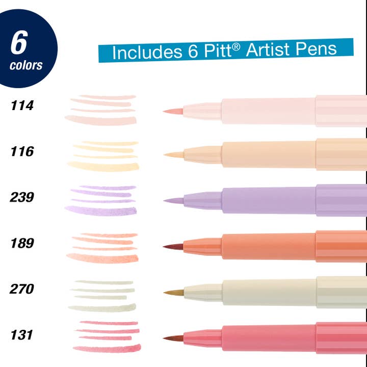 Stylo Pitt Artist, set Manga Kaoiro - Portefeuille de 6 pour la vente par Faber-Castell / Creativity for Kids
