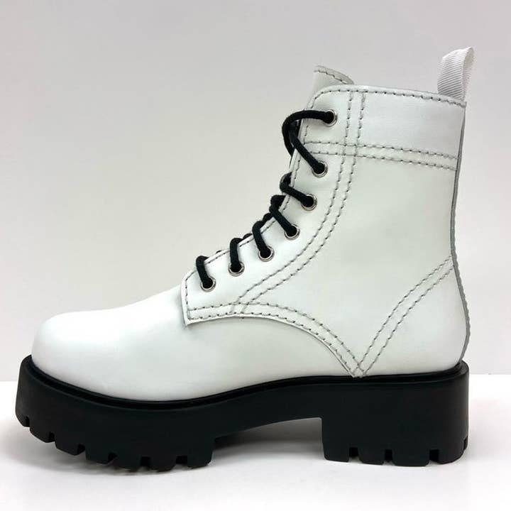 Only Partners - Wholesale Combat/Military Boots - Women's - Alice White Leather Platform Combat Boot