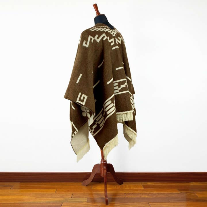 ECUALAMA - Wholesale Poncho - Unisex - Clint Eastwood Poncho cowboy Serape replica handmade of Alpaca wool Unisex - brown4