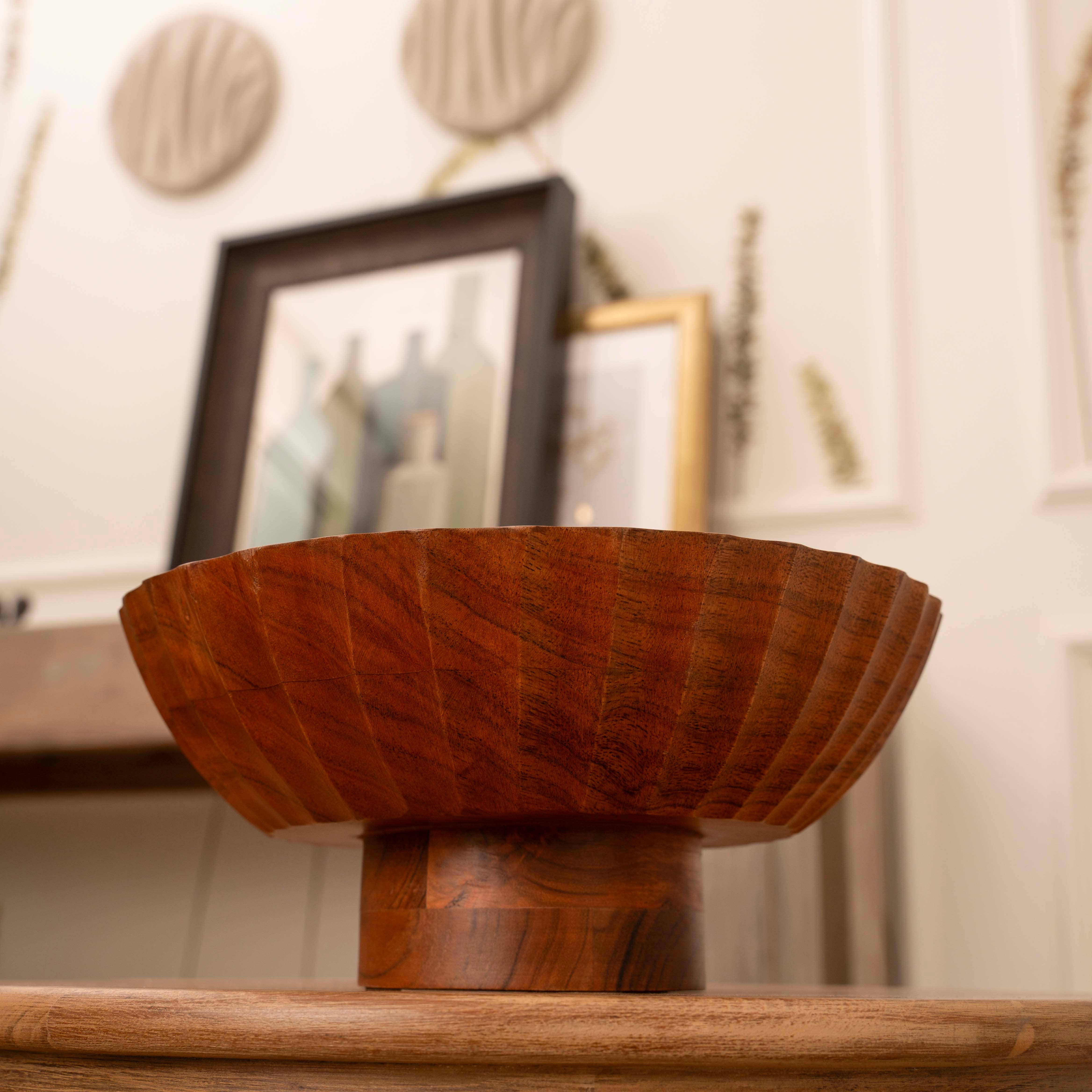 LuxeDesigns Co LLC - Wholesale Bowl - Acacia Wood Footed Bowl– Handcrafted Decorative Fruit Bowl8