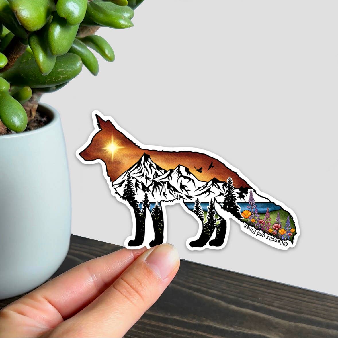Pencils and Pines - Wholesale Sticker - Fox Sticker2