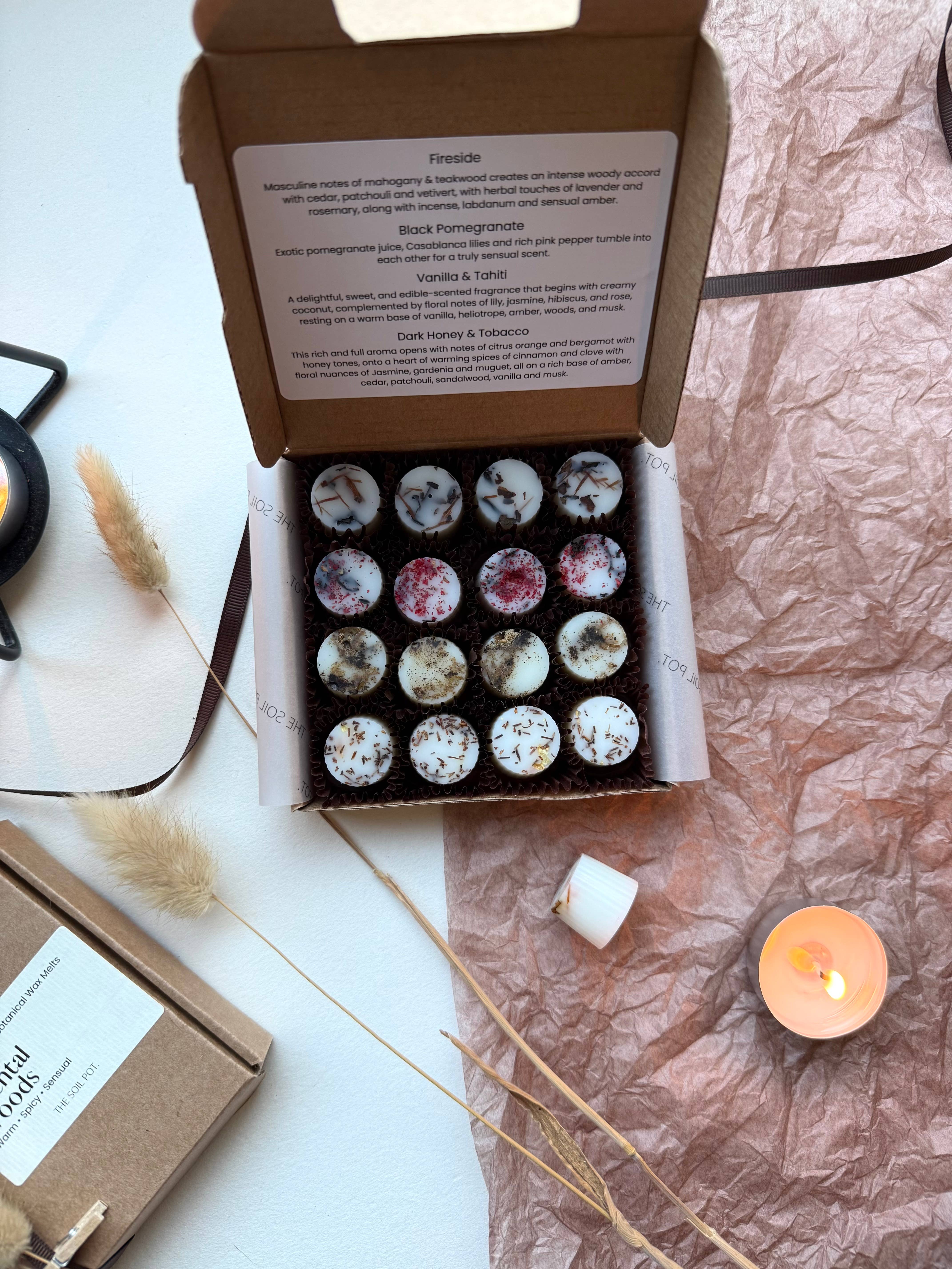 The Soil Pot – wholesale Wax melt – Oriental Woods wax melt selection box, Wax melt gift box6