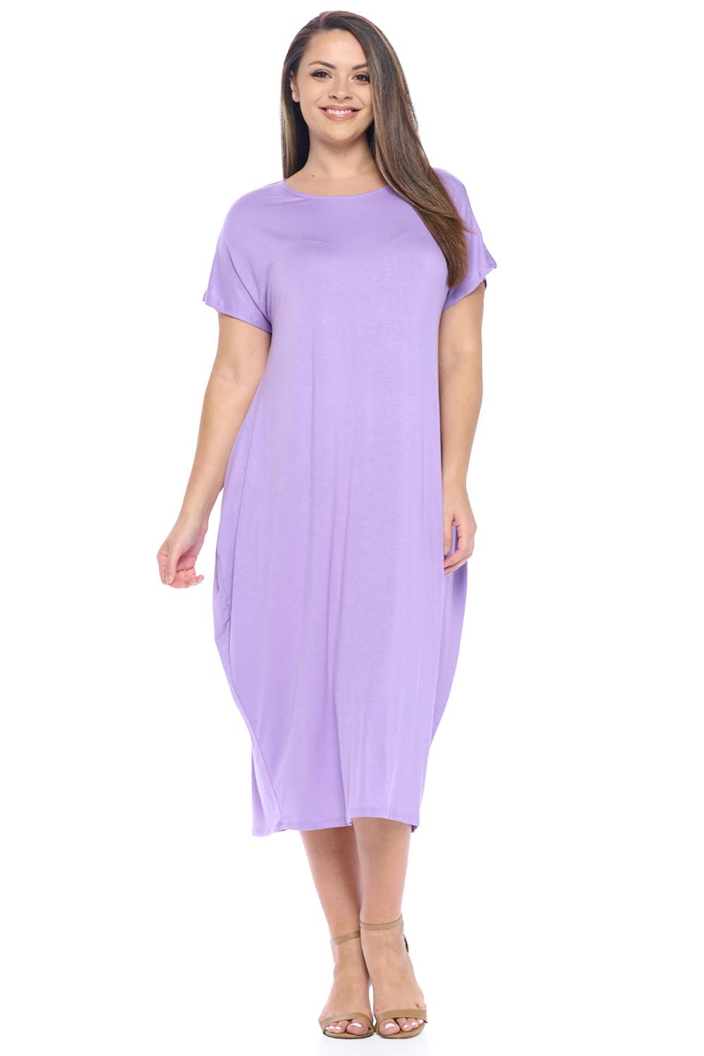 Allium - Wholesale Dress - Women's - Plus Size Cocoon Maxi Dress with Dolman Sleeves6