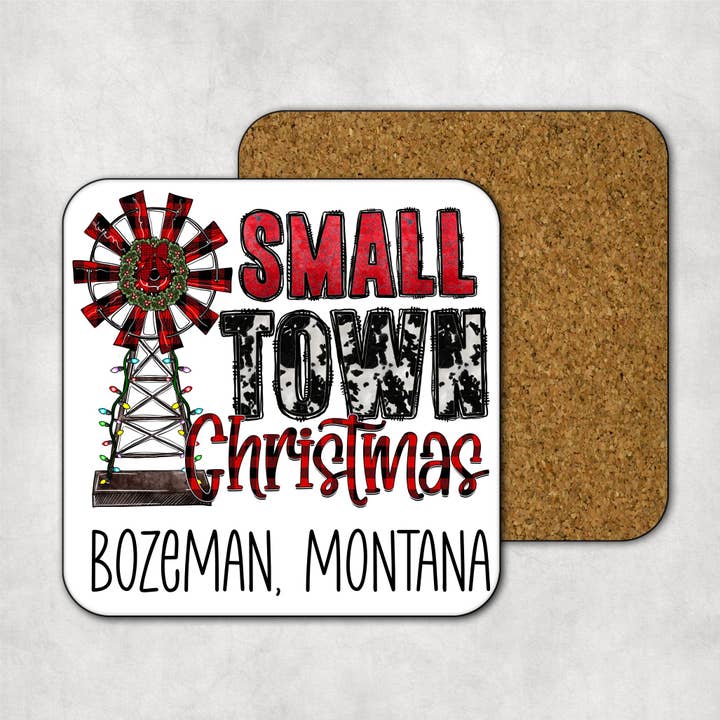 Giftable Memories - Wholesale Coasters - Custom Christmas Coasters ~ Small Town Christmas