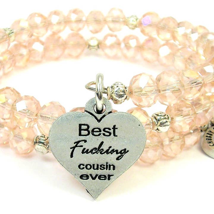 Best Fcking Cousin ever crystal wrap charm Bracelet for wholesale by Chubby Chico Charms