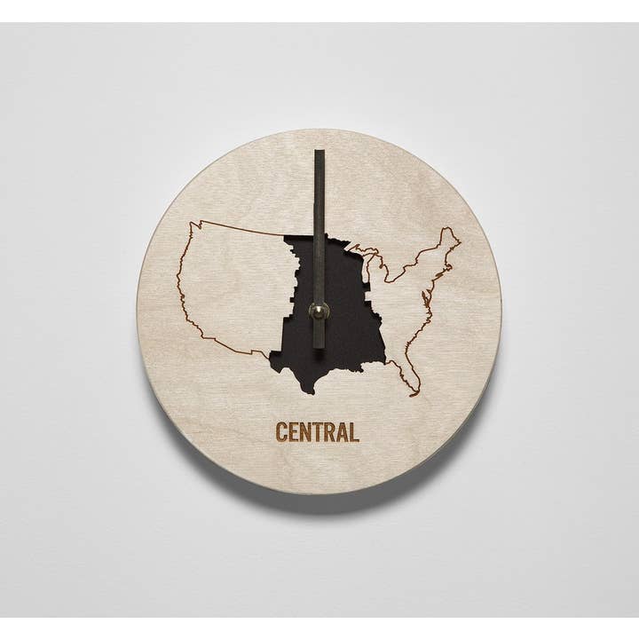 Central Time Zone Clock for wholesale by Reed Wilson Design
