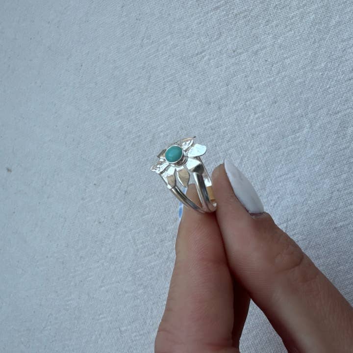 Breezi Mae – Großhandel Band/Stapelring – Blume Türkisring1