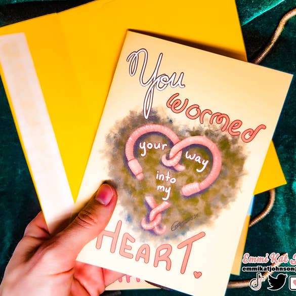 You Wormed Your Way Into My Heart Greeting Card for wholesale by Emmi Kat Johnson