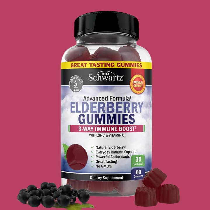 BioSchwartz - Wholesale Oral Supplement/Vitamin - Elderberry Gummies: Zinc & Vitamin C for Immune Support