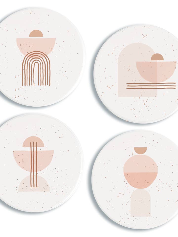 Boho Zen Ceramic Coasters - Set of Four for wholesale by AIM Studio Co