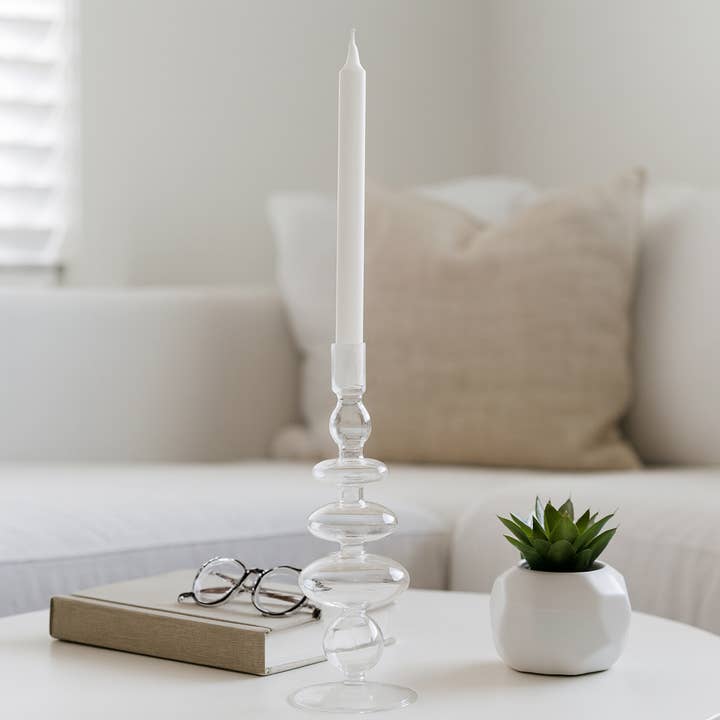 Candle Holder - Glass Taper Vintage Bubble for wholesale by Sagebrook Home