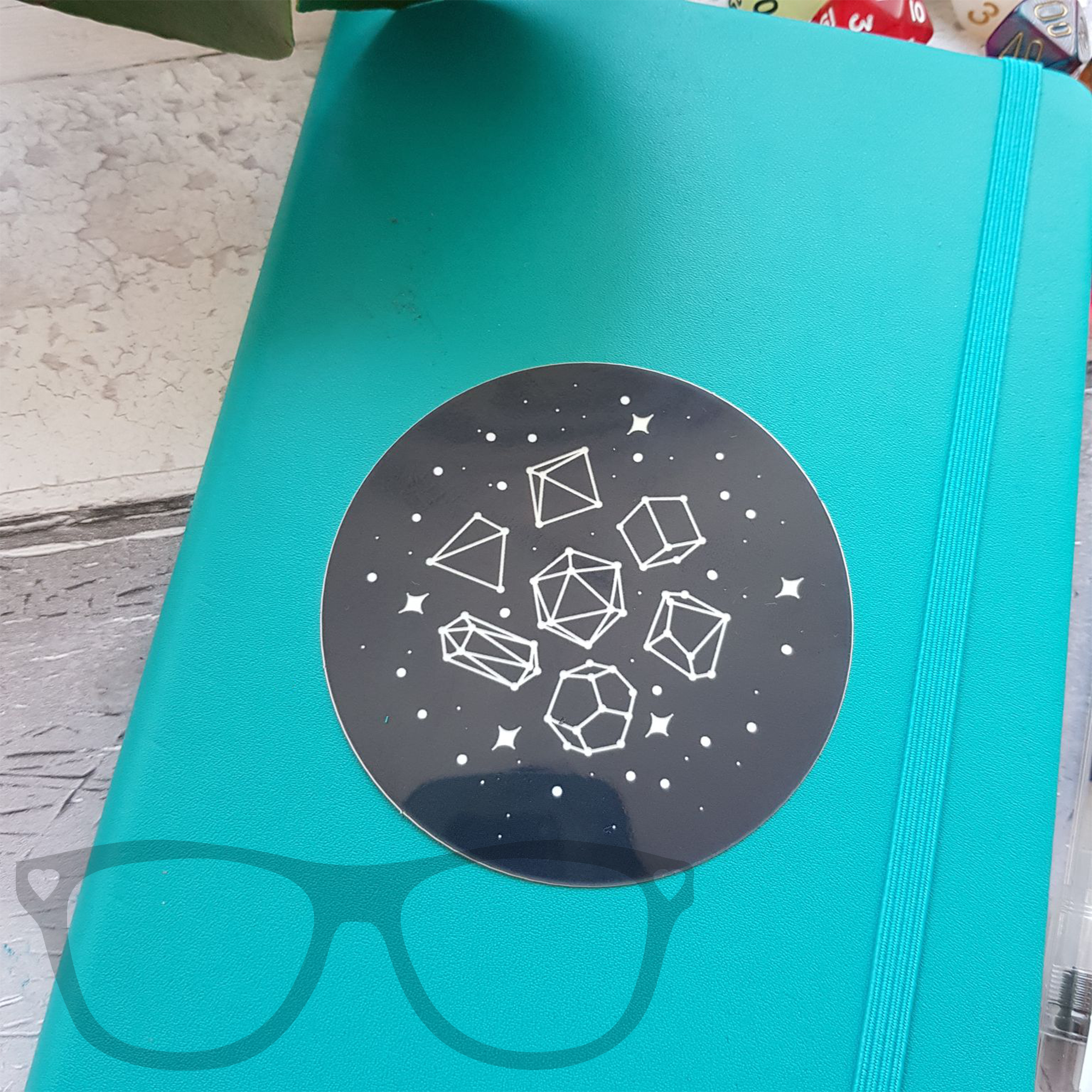 Mini Geek Boutique - Vendita all'ingrosso Adesivo - Adesivo rotondo costellazione di dadi fosforescenti5