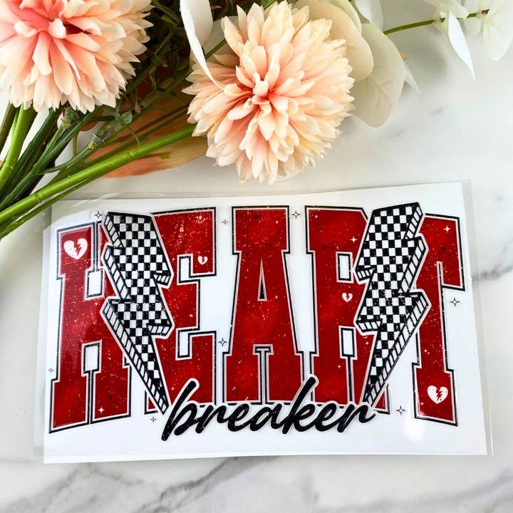 Rompecorazones | Calcomanía DTF UV de 4" para venta al por mayor de HKS Custom Designs