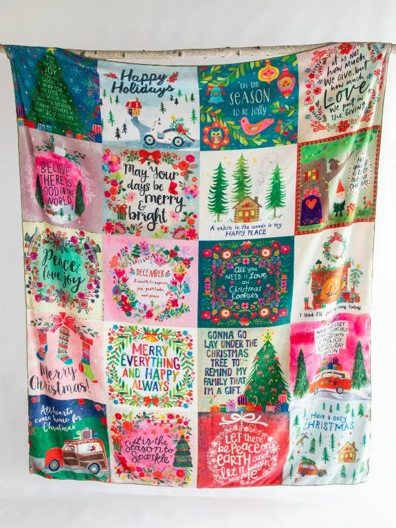 XL Cozy Blanket Christmas Design for wholesale by Care & Share Giftware