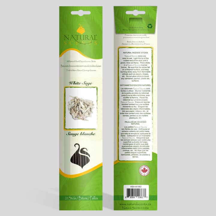 Natural Scents White Sage Incense Sticks for wholesale by NATURAL SCENTS