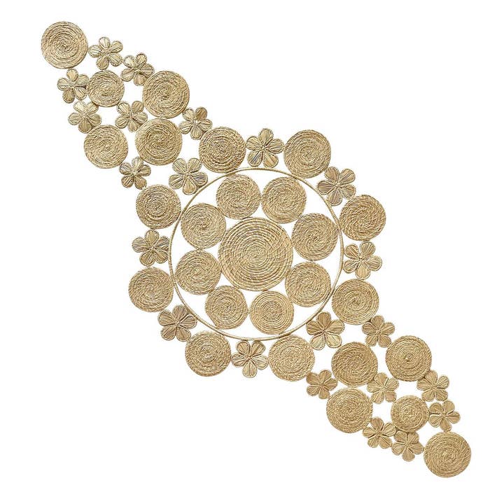 Meadow Bloom Handwoven Iraca Table Runner for wholesale by Macondo Forever