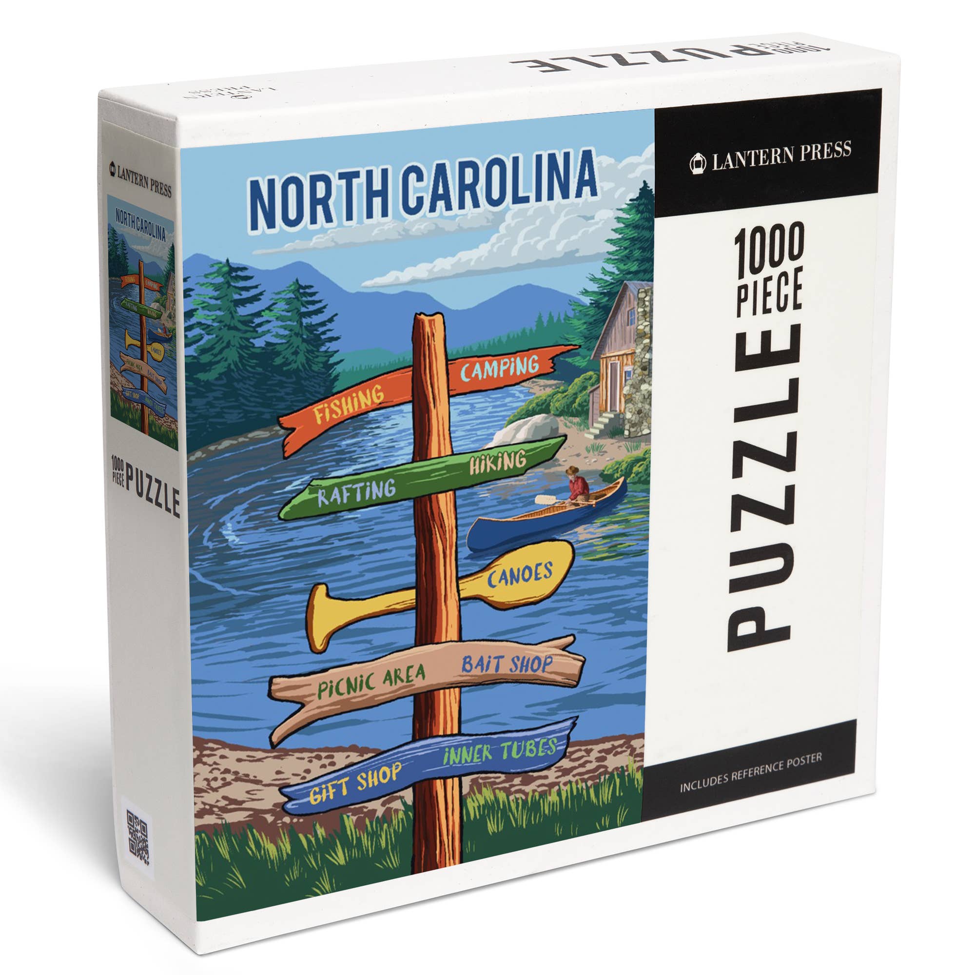 Lantern Press – wholesale Puzzle – Adult – 1000 PIECE PUZZLE North Carolina, Signpost, River0
