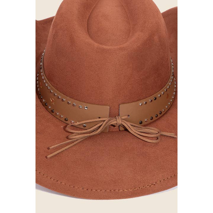 Anarchy Street - Wholesale Fedora - Women's - Studded Star Brim Western Cowboy Hat