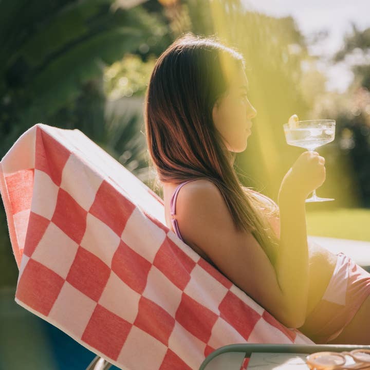 Torres Novas - Venta al por mayor Toallas de playa - Gibalta rosa a cuadros3