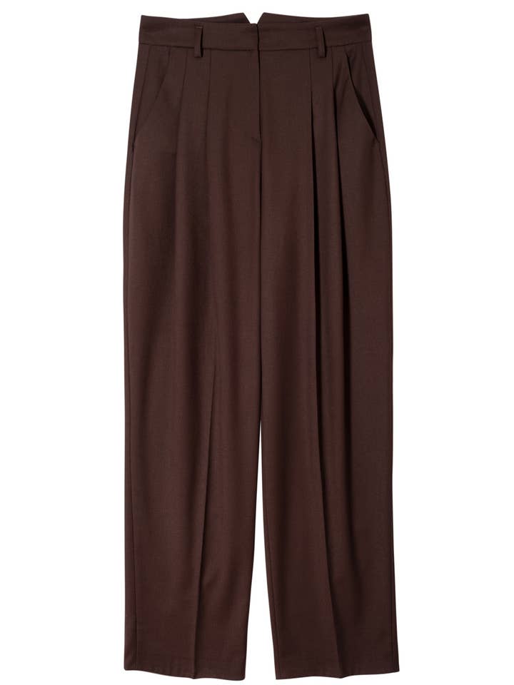 CAPSULE by Agnė Gilytė - Wholesale Pants - Women's - Trousers 'SEATTLE | relaxed straight-leg in chocolate brown1