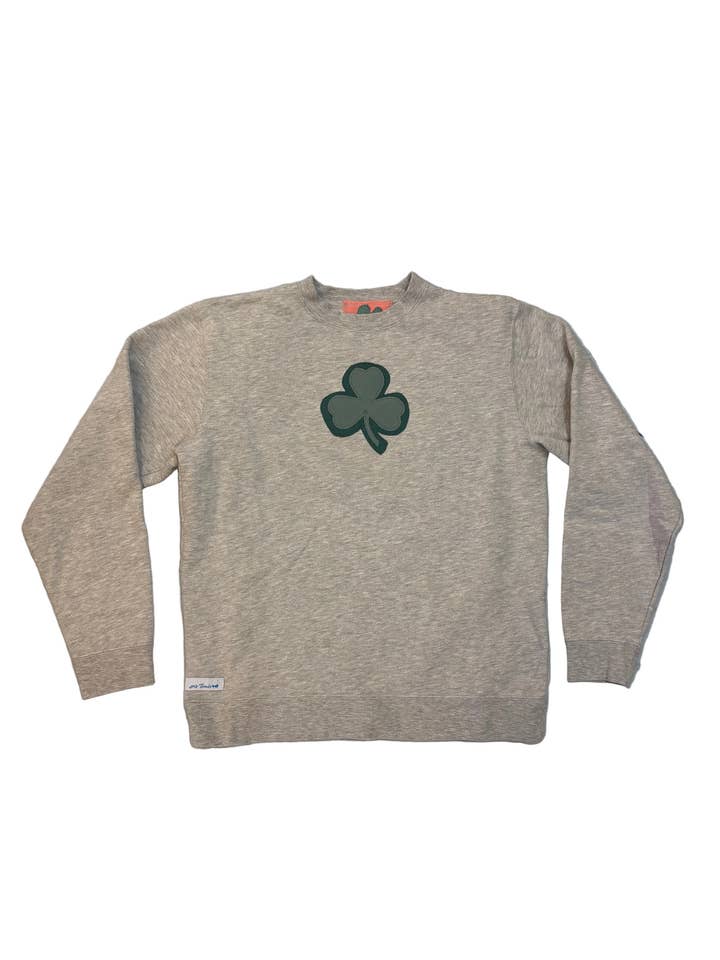 one-of-a-kind shamrock patchwork sweatshirt for wholesale by Em's Threads