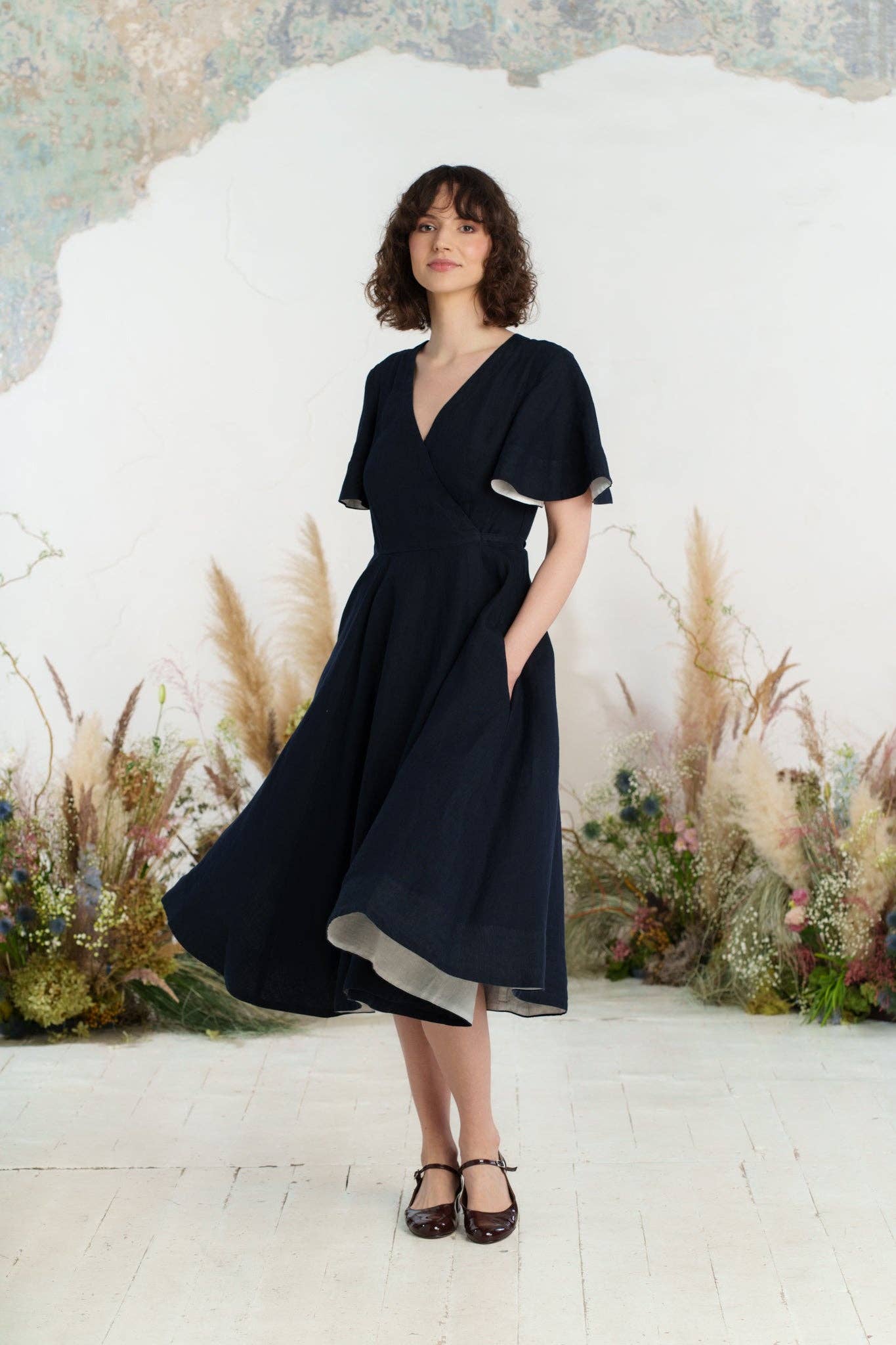 Son de Flor - Wholesale Jurk - Dames - Wikkeljurk met vlindermouwen40