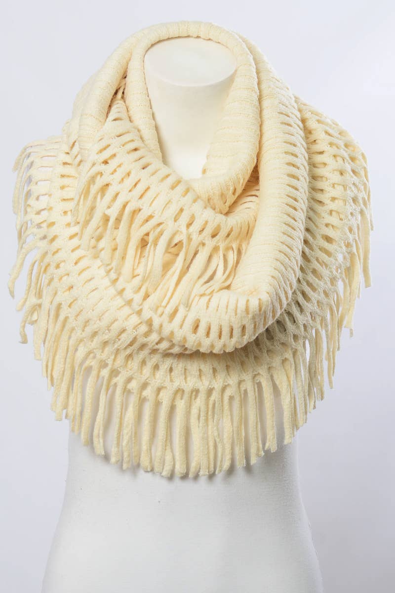 Leto Accessories - Wholesale Scarf - Women's - Tassel Fringe Knit Infinity Scarf – Cozy & Stylish 🧣9