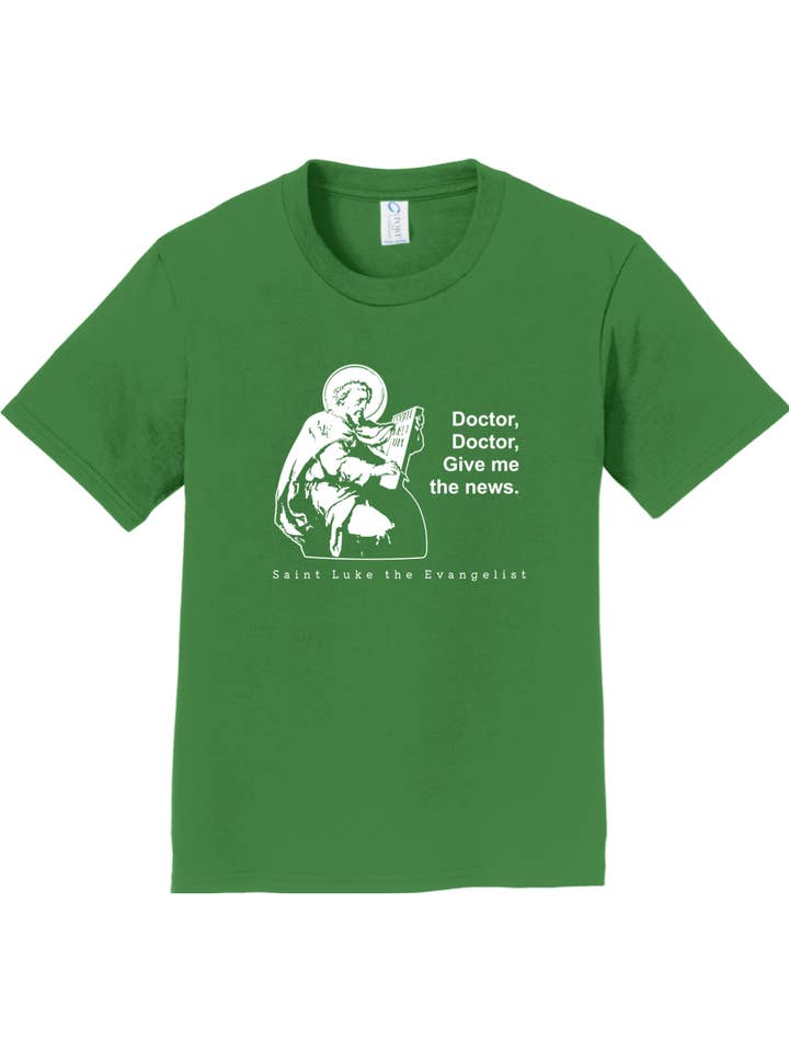 Sock Religious - Wholesale Screen Printed T-Shirt - Kids - Doctor Doctor - St. Luke the Evangelist Youth T-Shirt5