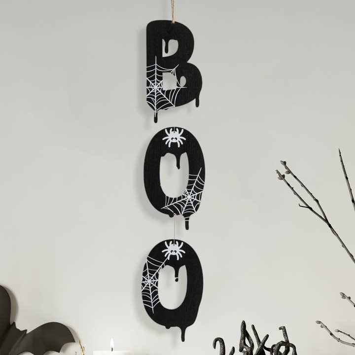 Boo Halloween Wall Hanging For Fun Festive Home Decor D10 for wholesale by BearCrafts