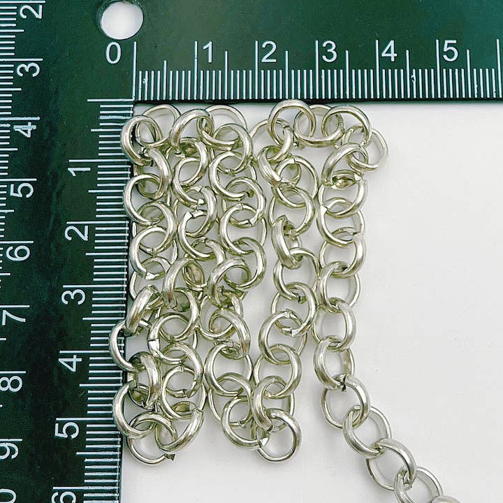 Beads Creation - Wholesale Craft Supplies - Rhodium Plated Silver Rolo Cable Chain by Foot CH007